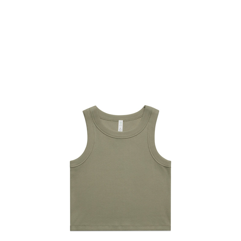 Women's Organic Rib Crop Tank in Eucalyptus