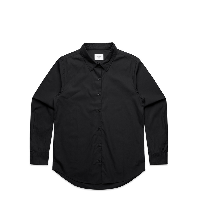 Women's Poplin Shirt in Black