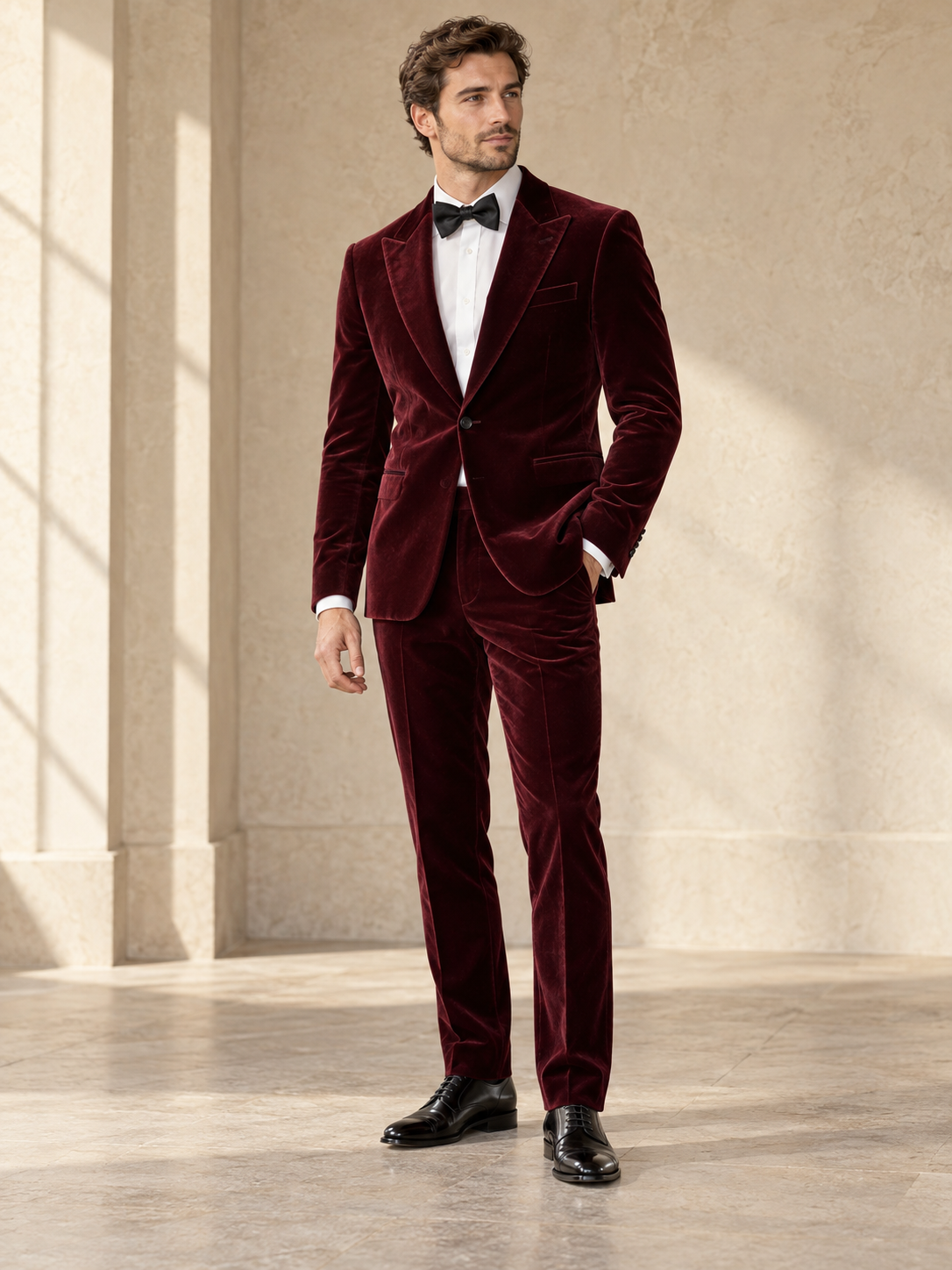 Burgundy Occasion Suit — design visualization