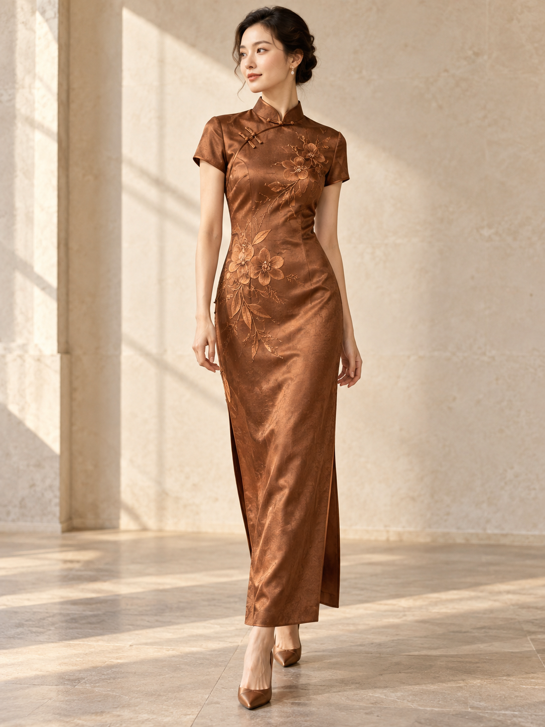 Copper Orchid Cheongsam — design visualization