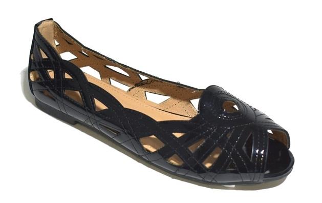 Women’s Flats LSH-9267 in Black Patent