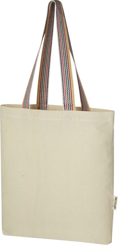 Rainbow 180 g/m² recycled cotton tote bag 5L in Natural