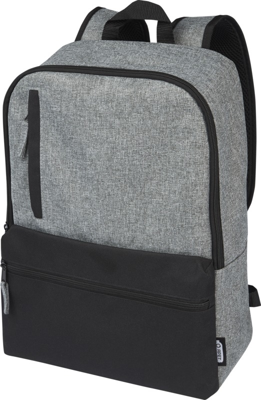 Reclaim 15" GRS recycled two-tone laptop backpack 14L in Black / Heather grey