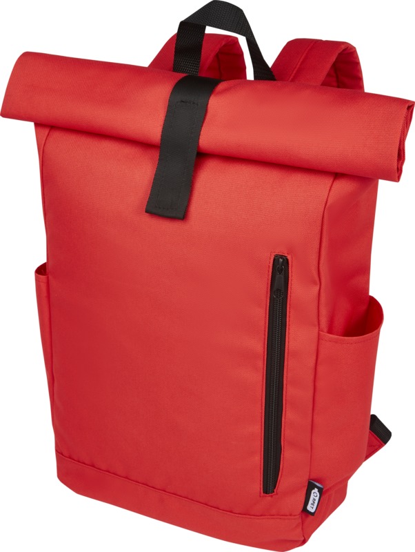 Byron 15.6" GRS RPET roll-top backpack 18L in Red
