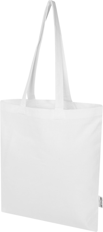 Madras Blend 140 g/m² GRS recycled cotton tote bag 7L in White