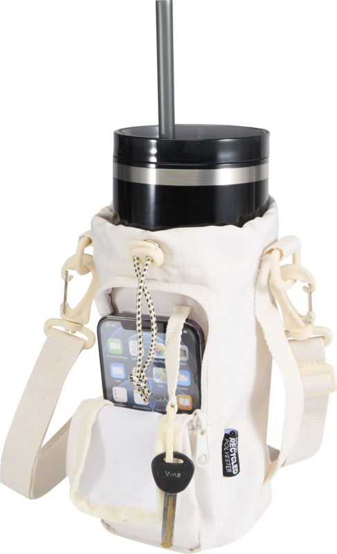 Trip Aware™ recycled travel bottle bag 2L in Off white