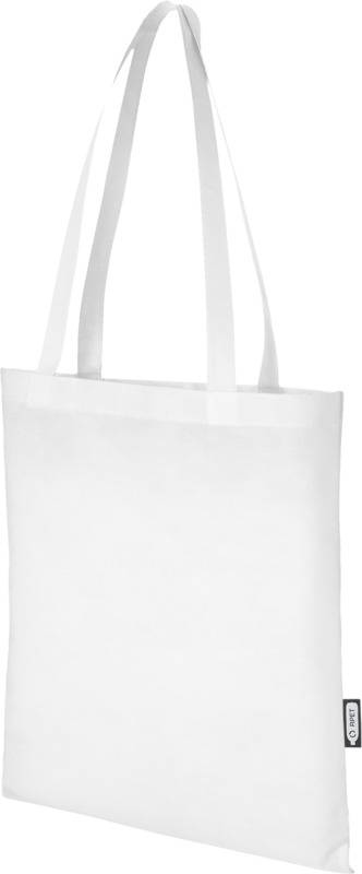 Zeus GRS recycled non-woven convention tote bag 6L in White