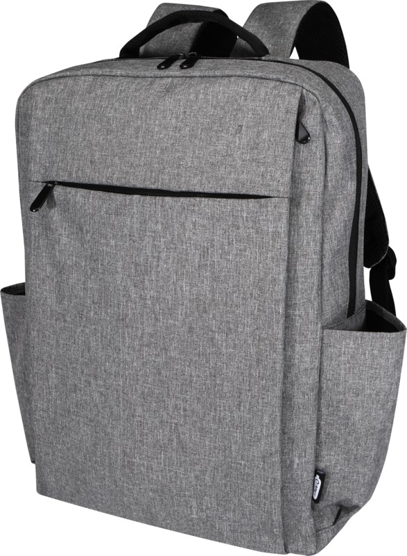Libra 15” GRS recycled laptop backpack 15L in Heather grey