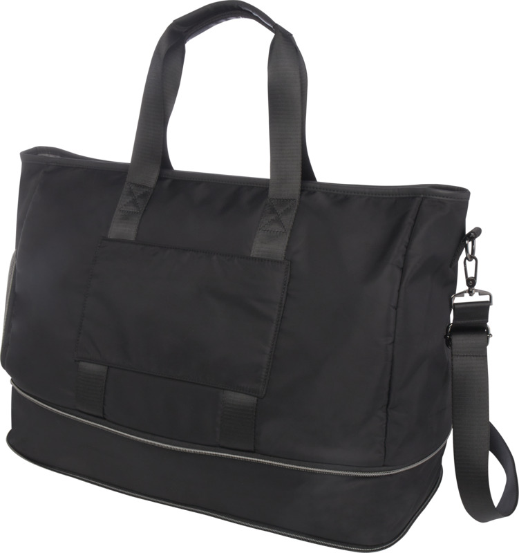 Rhine recycled expandable duffel bag 35L in Black