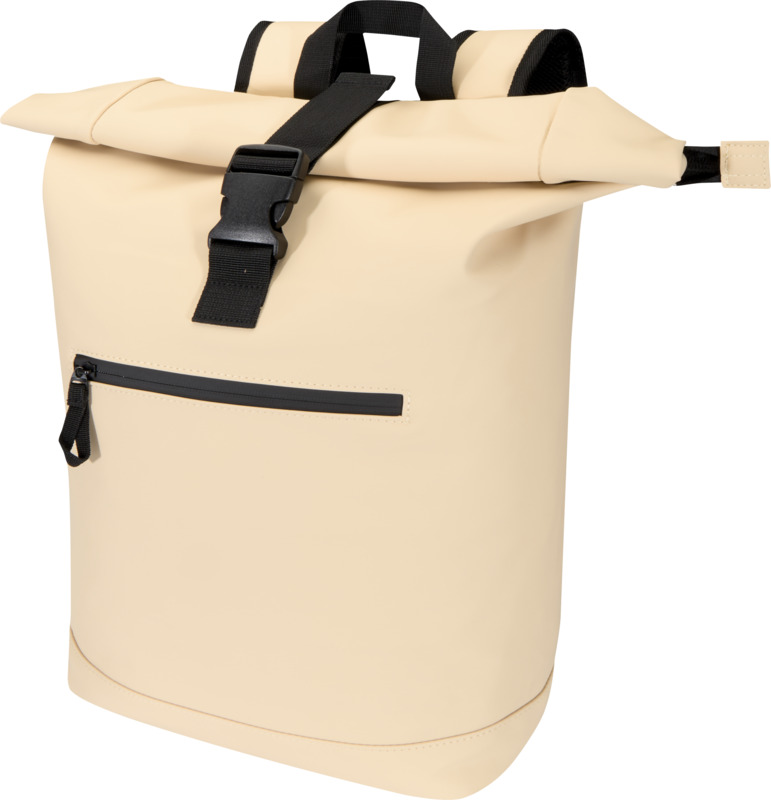 Resi Plus 15" GRS recycled roll-top backpack 18L in Oatmeal